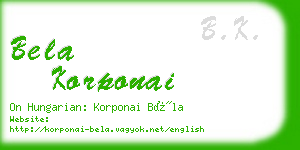 bela korponai business card